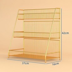 【開發票/統編】花藝置物架展示架 花束綵帶絲帶收納架 蛋糕緞帶專用展示架 多層次可調式分隔花架子, 金色三層大號【熱銷款】, 1個