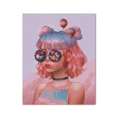 Adico LED 珠寶十字繡 DIY 40 x 50 厘米, 太空女孩(LB41), 1個