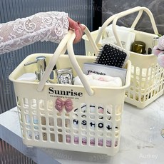 學生宿舍浴室浴籃 洗澡提籃 洗漱用品收納拎籃, 奶油色1個裝,無規格