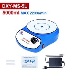 디지털 디스플레이 미니 마그네틱 교반기 액체 믹서 와류 장비 교반 막대 2 개 3000ml 5000ml, EU 플러그, DXY MS 5L