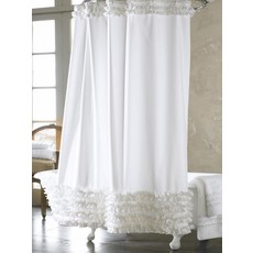 프릴 욕실커튼 커텐 스몰 레이스 공주 욕조 가림막 샤워 화이트 스몰 레이스 140cm x 183cm 12홀, 화이트 라지 레이스