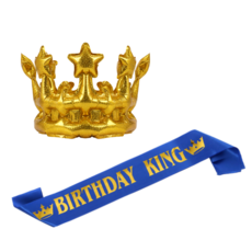 베르트폴 생일파티 왕관 어깨띠 세트, 1세트, 블루