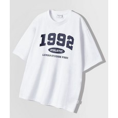 [리메인세컨드] 1992 아치 로고 오버핏 반팔 티 [화이트]