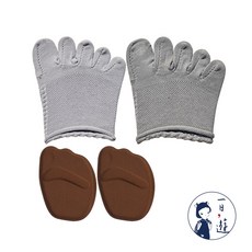 NicoFun 愛定做 透氣針織襪底五趾半掌襪 防滑腳墊組合(止滑 緩衝 半掌襪 前掌墊 腳掌墊 海綿鞋墊)