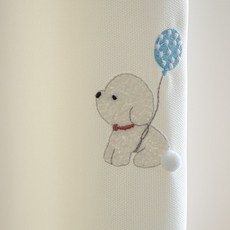 [메종텍스타일] 뽀송 비숑 아이방 항균 자수 커튼 기본핀형