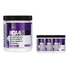 EVLUTIONNUTRITION BCAA支鏈胺基酸粉 5000mg 葡萄味, 4罐, 258g