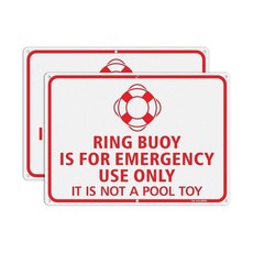 T&R Ring Buoy는 비상용으로만 사용할 수 있습니다. It Is Not A Pool 장난감 표지판 - 1팩 - 35.6cm x 25.4cm(14 x 10인치) 0.040, 35.6 x 25.4cm(14 x 10인치) - 2팩