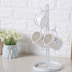 주방수납 컵정리 철제거치대, 화이트
