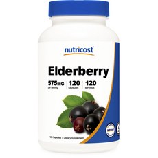 nutricost 接骨木莓 575mg 膠囊, 120錠, 1個