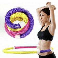 델로이 무소음 S라인 스프링 훌라후프 롱, 1개, 멀티혼합(핑크,보라,노랑), 860g