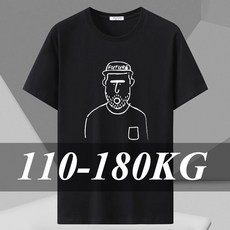 남자 빅사이즈 티셔츠 인쇄 티셔츠 빅 사이즈 110-180KG 6XL/7XL 플러스 사이즈 패션 코튼 라운드 넥 반팔 오버 사이즈상의