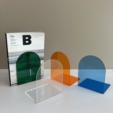 투명 아크릴 북엔드 책꽂이 책지지대 4종, 클리어, 클리어