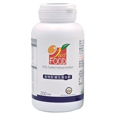 Just Food 食物型維生素B群 全素 60粒裝, 1個, 200顆