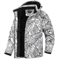 MAOYSSEN 남성용 방수 스키 재킷 따뜻한 겨울 후드 스노우보드 윈드브레이커 마운틴 스노우 코트 블랙 화이트 시티 XXL