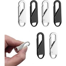 6 PCS 지퍼 풀 교체품 수리 키트 슬라이더 탭 유니버설 픽서 메탈 헤드 풀러 의류 재킷 백팩 부츠 지갑 코트용 익스텐더 핸들, 5PCS Black+5PCS