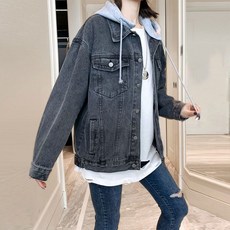 여성용 청자켓 봄가을 후드 데님 재킷 Women's jacket 4B268