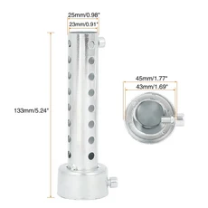 모토포르티 1/2개 스테인리스 스틸 유니버설 35mm 42mm 45mm 48mm 60mm 외경 오토바이 배기 파이프 배플 머, [01] 45mmx133mm