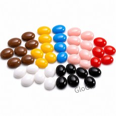 인형눈코부자재 수지 타원형 평면형 DIY 인형만들기 공예용 장식재료, 30개, 갈색, 4*6mm