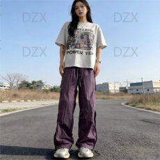 DZX 남녀공용 아웃도어 시원한 빠른건조 바람막이 바지 캐주얼 가볍고 밴딩 스트링 팬츠
