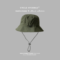 UNCLE STUBBLE 漁夫帽 可收納 夏季 速乾 戶外登山遮陽防曬帽, 軍綠色