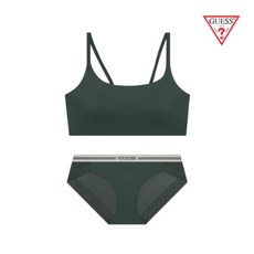 게스 속옷 언더웨어 백포인트 로고밴드 후크리스 브라탑팬티세트 ODWBRBP491DGR TDU156 NPI245