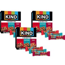 KIND 카인드 넛바 페이버릿 3종 버라이어티팩 12p 480g, 3개, 40g