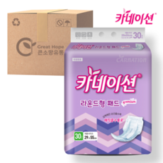 카네이션 속기저귀 프리미엄 라운드형 30매입 4팩, FREE(onesize), 30개입, 4개