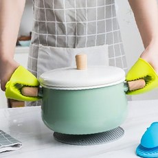 주방용 내열 실리콘 냄비손잡이 홀더 뜨거운 조리기구 안전 보호 그립 커버, 1개, 01냄비장갑-레드2p