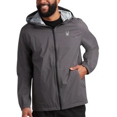 Spyder 남성용 레인 재킷 - 방수 경량 후드 윈드브레이커 골프 하이킹 및 야외용 아우터웨어 S~XL Polar 스몰 178387