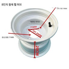 ATV 골프카트 튜브리스 타이어 18인치 휠 차량용 튜닝용품 18x8.5 8인치 후방 101.6 철 휠 허브, 모바일 설치 서비스, 1개