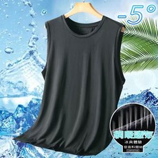 台灣出貨男生涼感冰絲背心 寬肩素面健身跑步無袖T恤