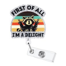 It Only Goes to Ten 재미있는 간호사 배지 릴 접이식 ID 카드 의료 홀더 악어 클립 포함 RN CNA ER ED 정신과 소아 통증 관리 종양학 1차 진료 NP, First of All, I'm a Delight Ra