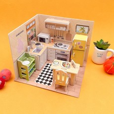 [두뇌활동] 3D 입체 종이 퍼즐 미니스토어 - 주방, 1개