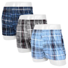 BAZIC 男款大尺碼韓國製基本版型寬鬆四角內褲 3件組