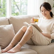 일본 수입 종아리 다리 압박 서포터(베이지)