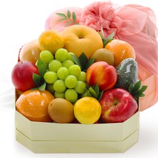(리본&투명보자기포장 무료증정)-크리스탈팔각과일 선물세트 병문안 예단 승진 이바지 백화점 출산 과일바구니 배달 전국배송, 1개