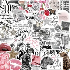 10/30/50개 Y2K 실버 럭키 걸 에스테틱 스티커 빈티지 인스 스타일 만화 데칼 여행가방 물병 휴대폰 장식, [03] 50PCS