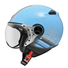 ASTONE KSS DD88 3/4 半罩安全帽，W造型鏡片，藍芽耳機孔，內襯可拆洗, 淺藍, M