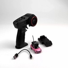 미니 촬영 카메라 자동차 RC 카 앱제어 FPV 레이싱 데스크탑카, 분홍색 + 손잡이 리모컨