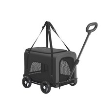 貓的生活工坊 小型寵物推車 狗推車貓推車 可折疊寵物推車 可分離寵物推車 小型寵物推車拉車mini100, 黑色, 1個