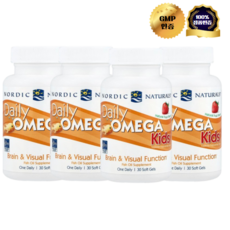 2+2 노르딕 내추럴스 어린이 오메가3 천연 과일 맛 딸기맛 소프트젤 30정, 4개