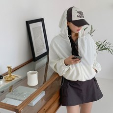 파바티 밑단 스트링 바스락 후드 집업