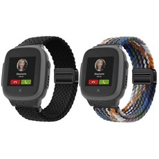 Harikiri XPLORA X5/XGO3/XGO2와 호환되는 우븐 마그네틱 밴드 2팩 통기성 조절 가능 멀티컬러, 블랙 + 데님