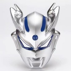 臺灣出貨 爆款髮光無毒奧特曼麵具賽羅迪迦套裝玩具男孩套裝錶演玩具批, 無燈銀賽羅, 1個