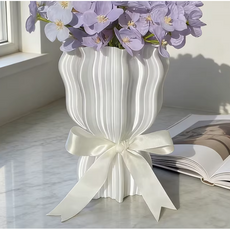 크림 풍화병 장식품 거실 럭셔리 고급스러운 부케 작은 꽃병 예술 감각 현관 인테리어 가정소수, 실크 화이트