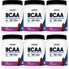 뉴트리코스트 고흡수 BCAA 파우더 포도, 120회분, 6개