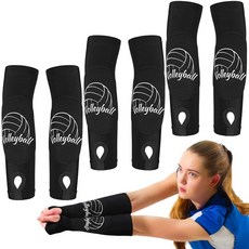 배구 손목 보호 패드와 엄지 구멍을 위한 Yinder 3쌍 스포츠 팔 소매 (Color-Black Black Black Size-S10inch Length), S-10인치 길이, 블랙, 블랙, 블랙