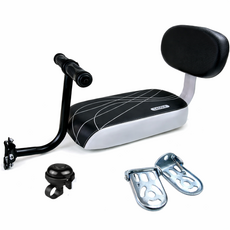 글로리존 자전거 뒷좌석 등받이 안장 발판 손잡이 벨 풀세트, 1개, 화이트블랙