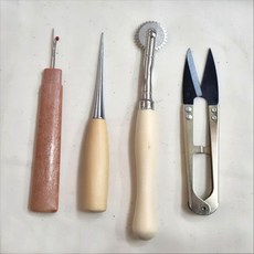 재봉도구 4종세트 송곳 룰렛 쪽가위 실뜯개