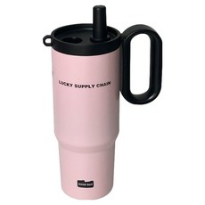 Tiger Pavilion 손잡이 빨대 텀블러, 1개, 720ml, 핑크